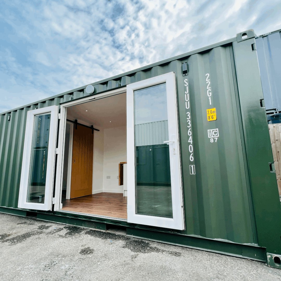 Garden office exterior, front view